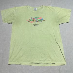 Vintage Huntington Beach Adult Shirt Size L Green Fish Made USA